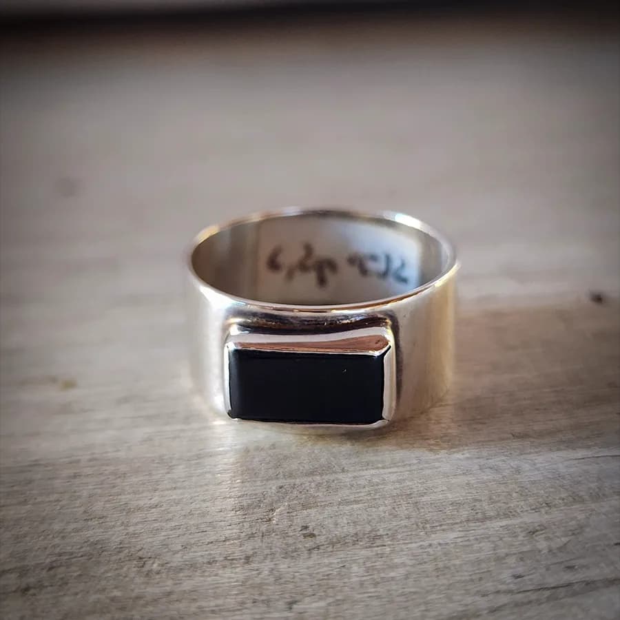 Anillo Piedra Rectángulo onix