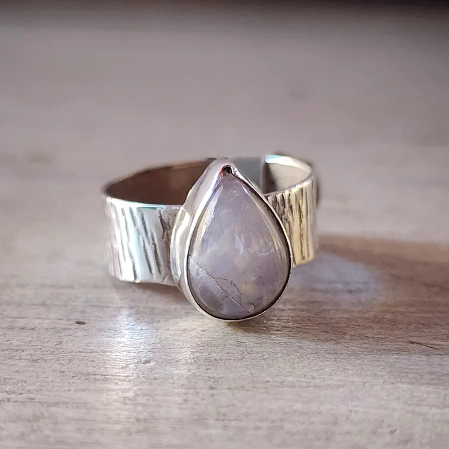 Anillo Plata Piedra gota