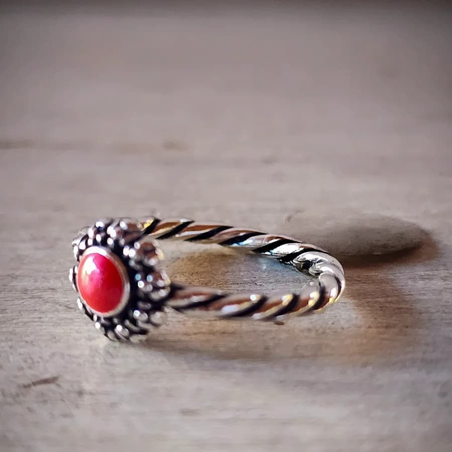 Anillo Florcita Roja