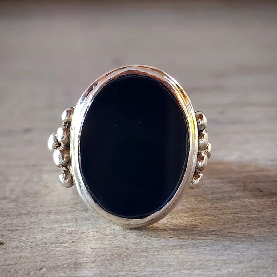 Anillo Piedra Negro